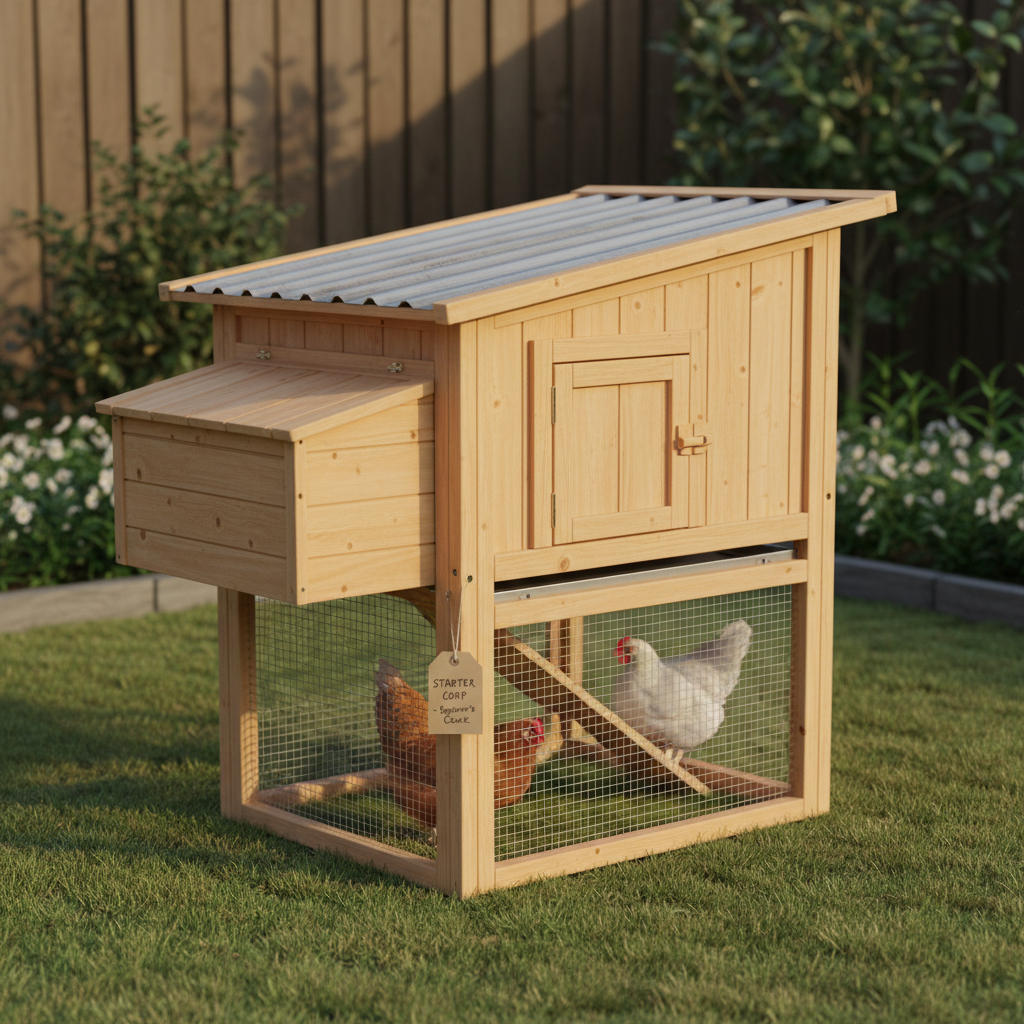 Starter chicken coop for beginners with compact design